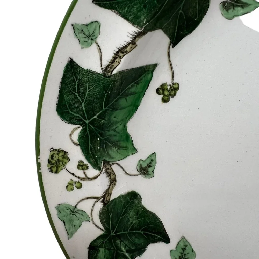 Antique Early‎ 1900s Wedgwood Napoleon Ivy Green Queens Ware Luncheon Plate 9